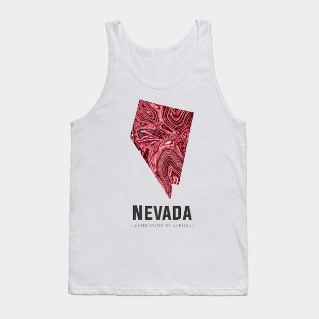 Nevada state map abstract red Tank Top by StudioGrafiikka